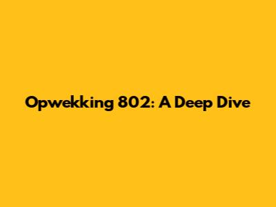 Opwekking 802: A Deep Dive