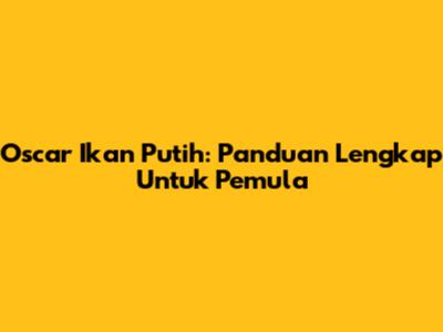 Oscar Ikan Putih: Panduan Lengkap Untuk Pemula
