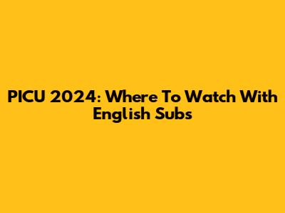 PICU 2024: Where To Watch With English Subs