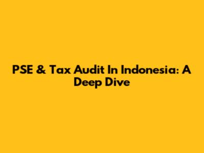 PSE & Tax Audit In Indonesia: A Deep Dive