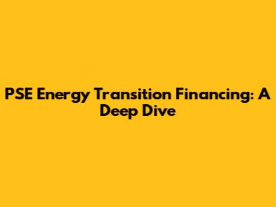 PSE Energy Transition Financing: A Deep Dive