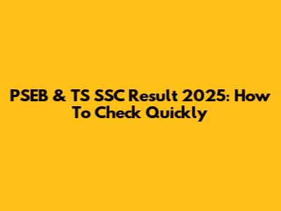 PSEB & TS SSC Result 2025: How To Check Quickly