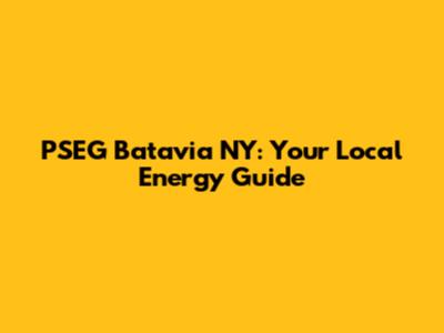 PSEG Batavia NY: Your Local Energy Guide