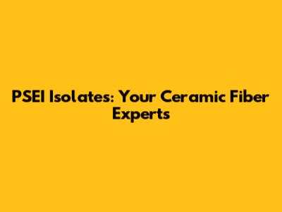 PSEI Isolates: Your Ceramic Fiber Experts