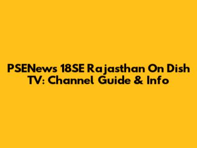 PSENews 18SE Rajasthan On Dish TV: Channel Guide & Info