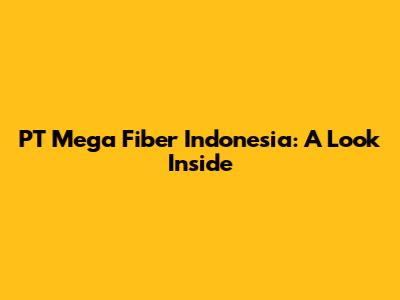 PT Mega Fiber Indonesia: A Look Inside