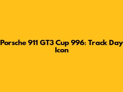 Porsche 911 GT3 Cup 996: Track Day Icon