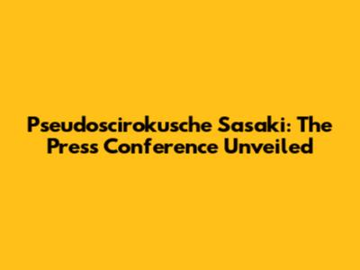 Pseudoscirokusche Sasaki: The Press Conference Unveiled