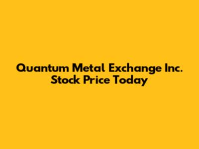 Quantum Metal Exchange Inc. Stock Price Today