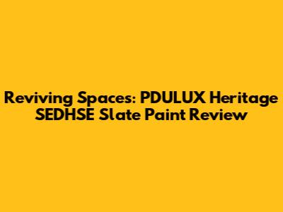 Reviving Spaces: PDULUX Heritage SEDHSE Slate Paint Review