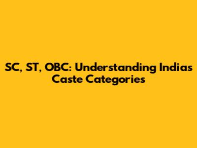 SC, ST, OBC: Understanding India's Caste Categories