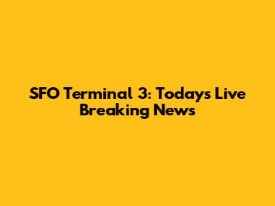 SFO Terminal 3: Today's Live Breaking News