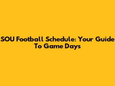 SOU Football Schedule: Your Guide To Game Days