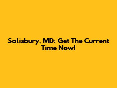 Salisbury, MD: Get The Current Time Now!