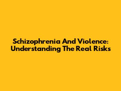 Schizophrenia And Violence: Understanding The Real Risks
