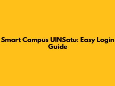 Smart Campus UINSatu: Easy Login Guide
