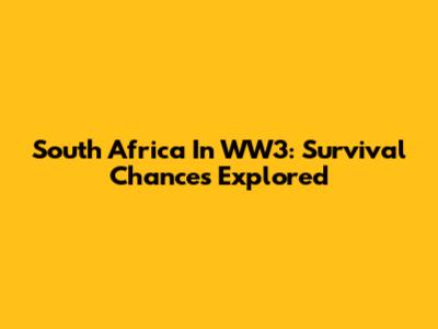 South Africa In WW3: Survival Chances Explored