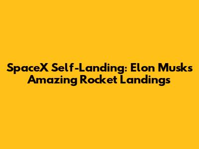 SpaceX Self-Landing: Elon Musk's Amazing Rocket Landings