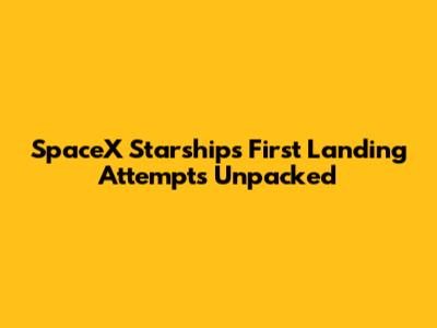 SpaceX Starship's First Landing Attempts Unpacked