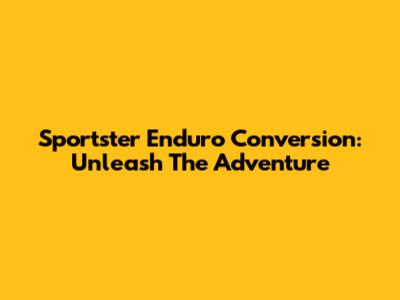 Sportster Enduro Conversion: Unleash The Adventure