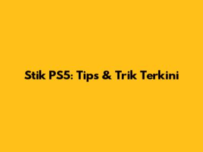 Stik PS5: Tips & Trik Terkini