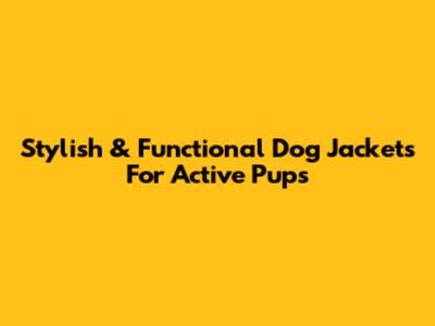 Stylish & Functional Dog Jackets For Active Pups