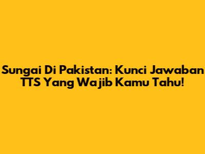 Sungai Di Pakistan: Kunci Jawaban TTS Yang Wajib Kamu Tahu!