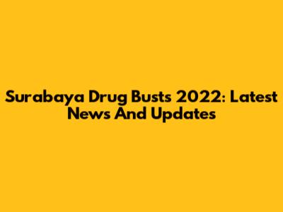Surabaya Drug Busts 2022: Latest News And Updates