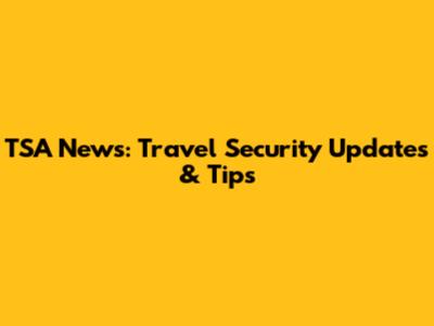 TSA News: Travel Security Updates & Tips