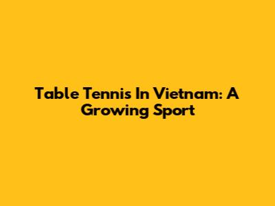 Table Tennis In Vietnam: A Growing Sport