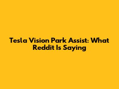 Tesla Vision Park Assist: What Reddit Is Saying