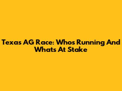 Texas AG Race: Who's Running And What's At Stake