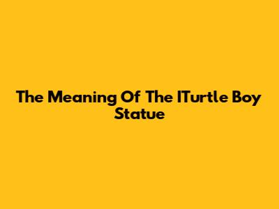 The Meaning Of The ITurtle Boy Statue