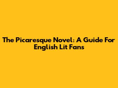 The Picaresque Novel: A Guide For English Lit Fans