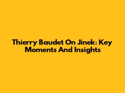 Thierry Baudet On Jinek: Key Moments And Insights