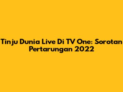 Tinju Dunia Live Di TV One: Sorotan Pertarungan 2022