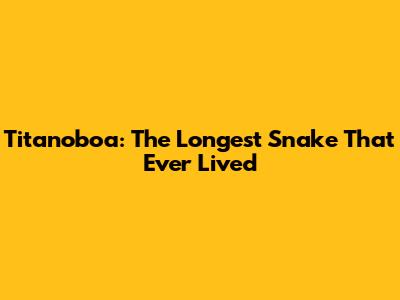 Titanoboa: The Longest Snake That Ever Lived