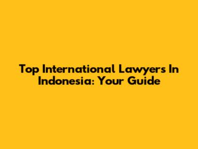 Top International Lawyers In Indonesia: Your Guide