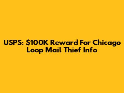 USPS: $100K Reward For Chicago Loop Mail Thief Info