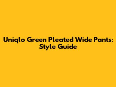 Uniqlo Green Pleated Wide Pants: Style Guide