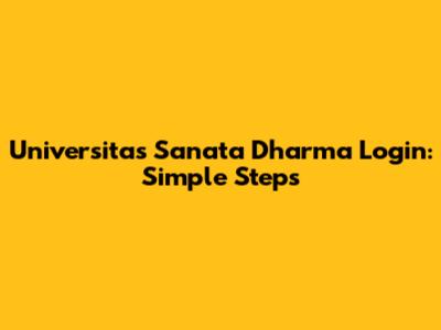 Universitas Sanata Dharma Login: Simple Steps