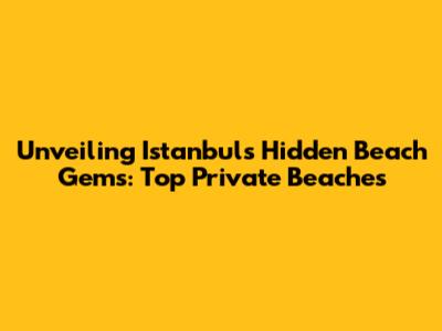 Unveiling Istanbul's Hidden Beach Gems: Top Private Beaches
