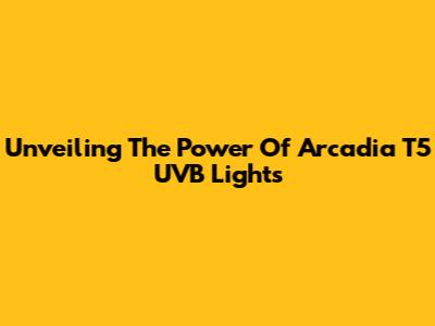 Unveiling The Power Of Arcadia T5 UVB Lights