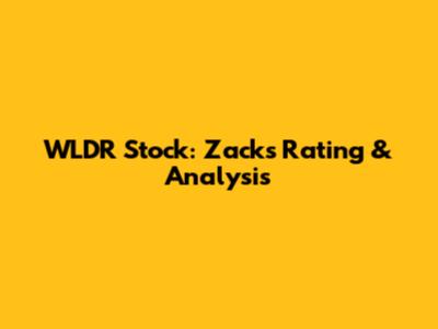 WLDR Stock: Zacks Rating & Analysis