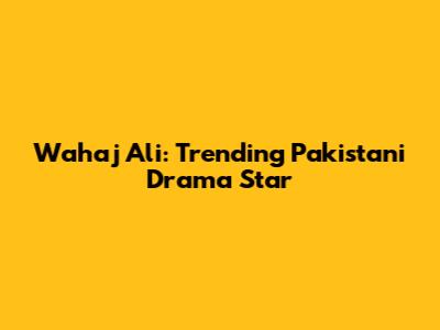 Wahaj Ali: Trending Pakistani Drama Star