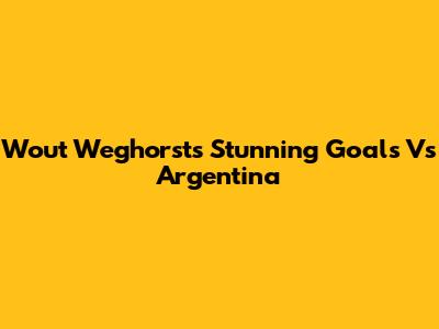 Wout Weghorst's Stunning Goals Vs Argentina