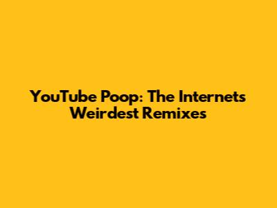 YouTube Poop: The Internet's Weirdest Remixes