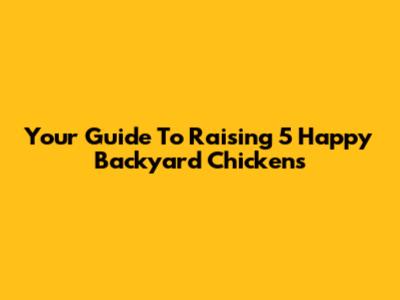 Your Guide To Raising 5 Happy Backyard Chickens