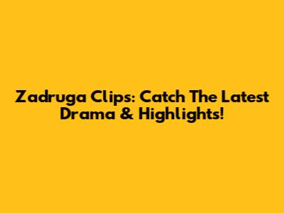 Zadruga Clips: Catch The Latest Drama & Highlights!