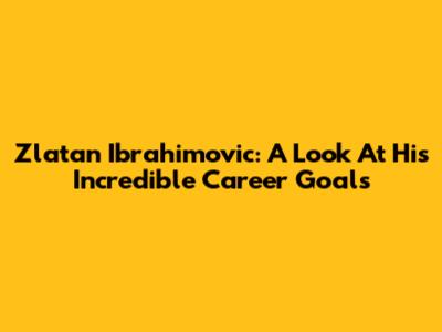 Zlatan Ibrahimovic: A Look At His Incredible Career Goals